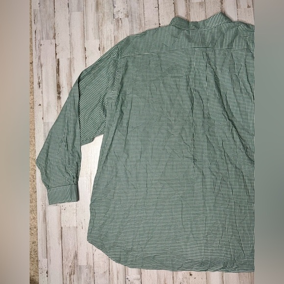 Polo Ralph Lauren Shirt Men's 4XB Green Solid Cotton Dress Casual - Picture 12 of 12